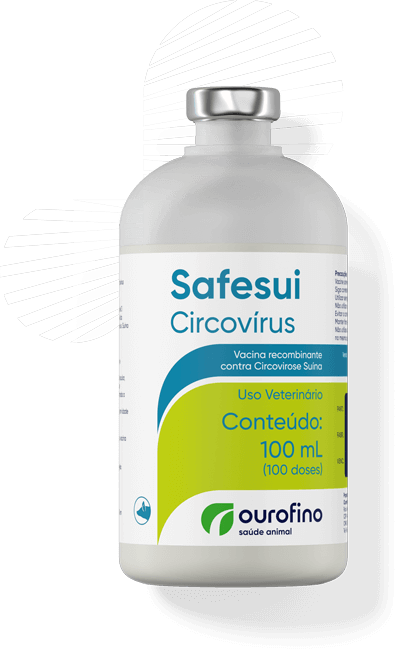 Embalagem do produto Safesui Circovírus da Ourofino Saúde Animal